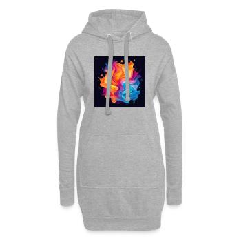 Bunter Wirbel - Hoodie-Kleid - Grau meliert - Vorne