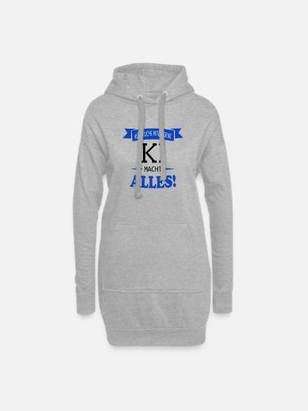 Künstliche Intelligenz Wappen - Hoodie-Kleid - Grau meliert