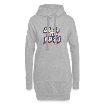 Hergestellt im Jahr 1971 Retro - Hoodie-Kleid - Grau meliert - Vorne