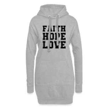 Foi, Espérance, Amour - Sweat-shirt à capuche long Femme - gris chiné - Devant