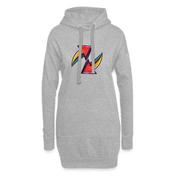 Flèches - Sweat-shirt à capuche long Femme - gris chiné - Devant