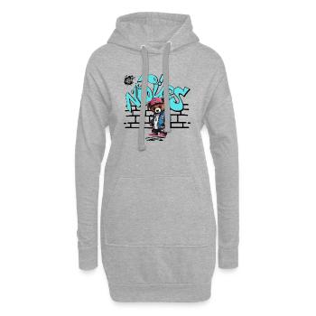 Yo! Nours - Sweat-shirt à capuche long Femme - gris chiné - Devant