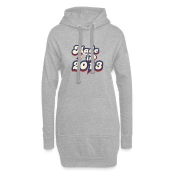 Hergestellt im Jahr 2013 retro - Hoodie-Kleid - Grau meliert - Vorne