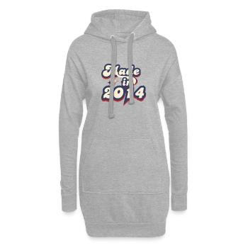 Hergestellt im Jahr 2014 Retro - Hoodie-Kleid - Grau meliert - Vorne