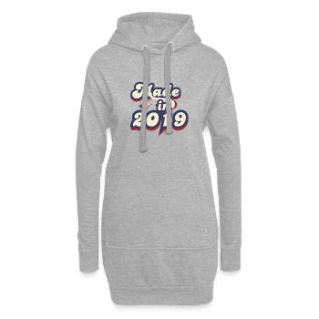 Hergestellt im Jahr 2019 Retro - Hoodie-Kleid - Grau meliert - Vorne