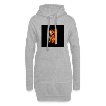 Amour feu amour - Sweat-shirt à capuche long Femme - gris chiné - Devant