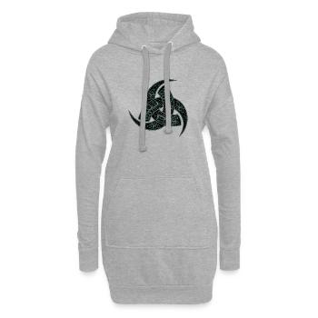 Corne d’Odin - Sweat-shirt à capuche long Femme - gris chiné - Devant