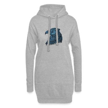 Nordischer Rabenkopf - Hoodie-Kleid - Grau meliert - Vorne
