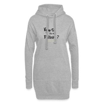 Veux tu être mon parrain - Sweat-shirt à capuche long Femme - gris chiné - Devant