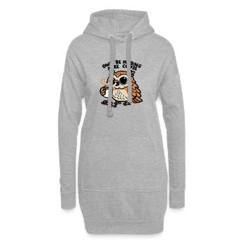 Eule Be Needing More Kaffee Lustiges Kaffee Liebhaber Geschenk - Hoodie-Kleid - Grau meliert - Vorne