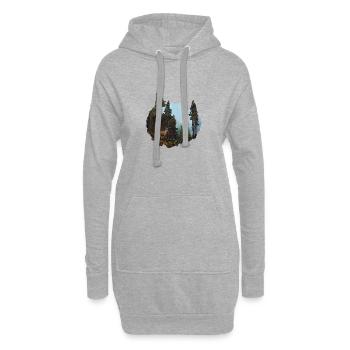 Le Cerf et la Forêt noire - Sweat-shirt à capuche long Femme - gris chiné - Devant