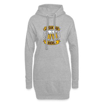 Ich kann kein Bier trinken - Hoodie-Kleid - Grau meliert - Vorne