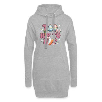 Pâques Pâques Lapin Veille de Pâques Dimanche de Pâques Oeuf de Pâques Printemps - Sweat-shirt à capuche long Femme - gris chiné - Devant