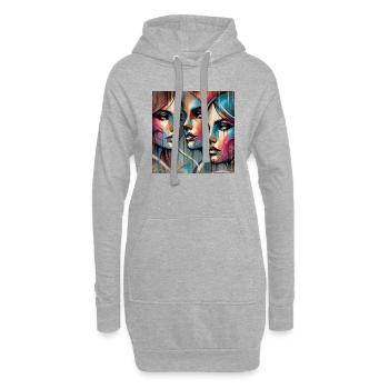 Le monde crie fort mais qui écoute encore zip 2 - Sweat-shirt à capuche long Femme - gris chiné - Devant