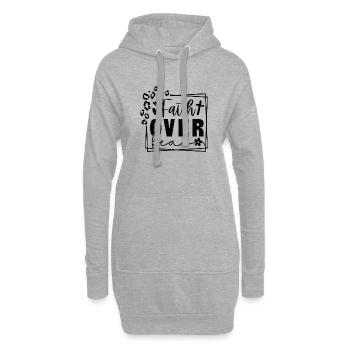Faith Over Fear - Hoodie-Kleid - Grau meliert - Vorne