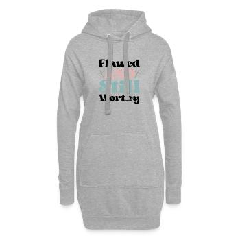 Unperfekt, aber wertvoll - Hoodie-Kleid - Grau meliert - Vorne