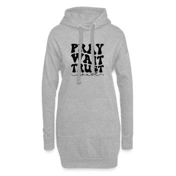 Beten, Warten,Vertrauen - Hoodie-Kleid - Grau meliert - Vorne