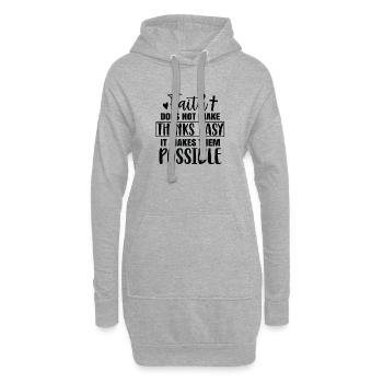 Faith doesn't make things easy, but it makes it possible - Hoodie Dress - heather grey - Front