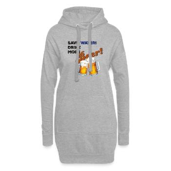Save water drink more beer - Hoodie-Kleid - Grau meliert - Vorne