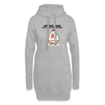Jeu de poulet - Sweat-shirt à capuche long Femme - gris chiné - Devant