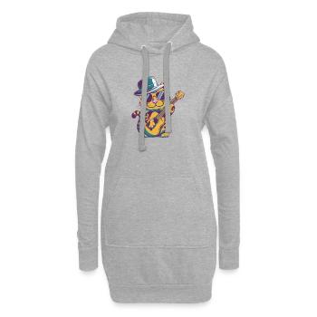Musique Guitare Chat - Sweat-shirt à capuche long Femme - gris chiné - Devant