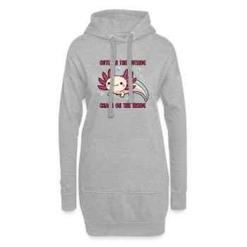 Chaos Axolotl mignon mais dangereux - Sweat-shirt à capuche long Femme - gris chiné - Devant