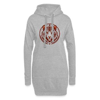 Majestätisches Tiger-Emblem – wildes und kühnes Design - Hoodie-Kleid - Grau meliert - Vorne