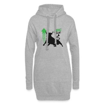 Pre Rich - Im Bullrun-Modus - Hoodie-Kleid - Grau meliert - Vorne