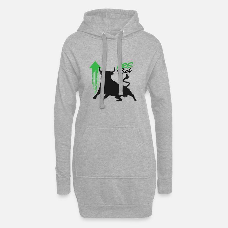 Pre Rich - Im Bullrun-Modus - Hoodie-Kleid - Grau meliert