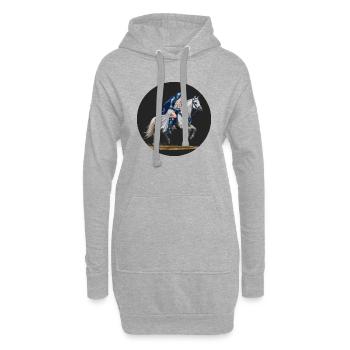 Ritter in glänzender Rüstung mit Prinzessin blond - Hoodie-Kleid - Grau meliert - Vorne