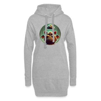 Fledermaus Nächtliche Melancholie - Hoodie-Kleid - Grau meliert - Vorne