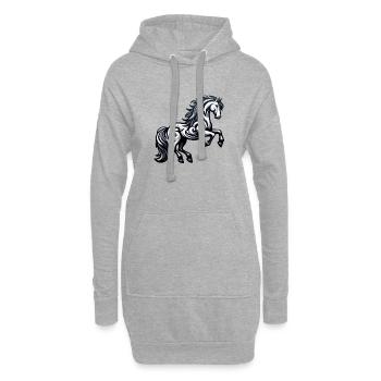 Reiter, Bewunderer von Rittern. - Hoodie-Kleid - Grau meliert - Vorne