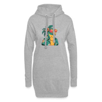 Colibri Oiseau Drôle D’été - Sweat-shirt à capuche long Femme - gris chiné - Devant