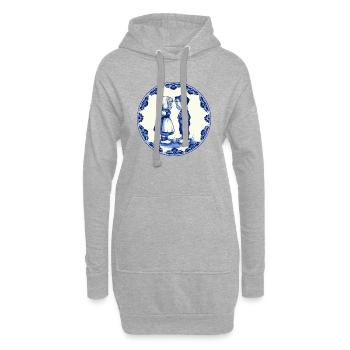 Delfter Blau Bäuerin und Bäuerin blond - Hoodie-Kleid - Grau meliert - Vorne