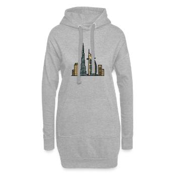 Horizon de Dubaï - Sweat-shirt à capuche long Femme - gris chiné - Devant