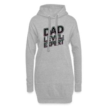 Niveau de papa : Expert - Sweat-shirt à capuche long Femme - gris chiné - Devant