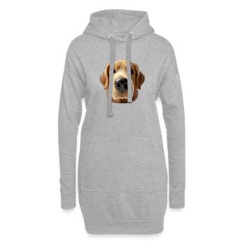 Hundekopf 1 braun - Hoodie-Kleid - Grau meliert - Vorne