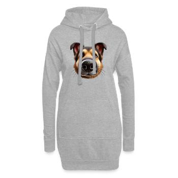Hundekopf 8 Schäferhund - Hoodie-Kleid - Grau meliert - Vorne