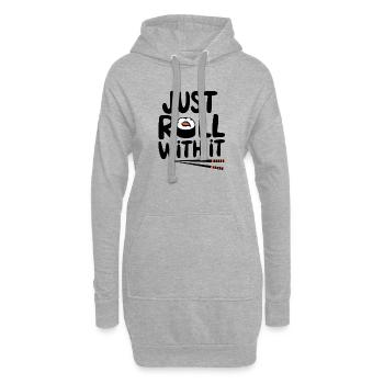 Il suffit de rouler avec - Sweat-shirt à capuche long Femme - gris chiné - Devant