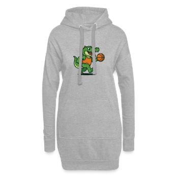 Ballon de basket crocodile - Sweat-shirt à capuche long Femme - gris chiné - Devant