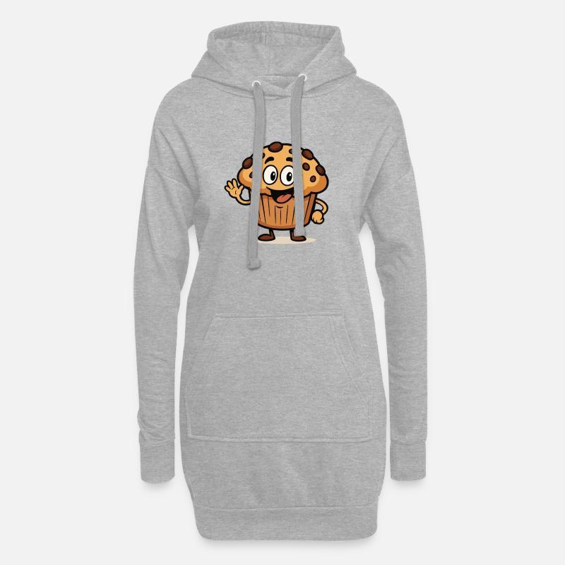 muffin comic - Hoodie-Kleid - Grau meliert