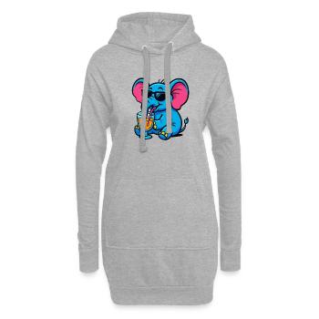 elefant comic cocktail - Hoodie-Kleid - Grau meliert - Vorne