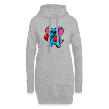 elefant boxer - Hoodie-Kleid - Grau meliert - Vorne