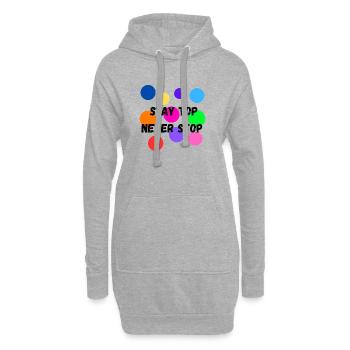 Stay TOP, Never Stop - Citation motivante - Sweat-shirt à capuche long Femme - gris chiné - Devant