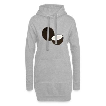 Noix de - Sweat-shirt à capuche long Femme - gris chiné - Devant