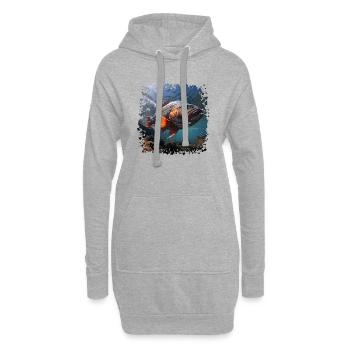 Ein kapitaler Barsch - Hoodie-Kleid - Grau meliert - Vorne