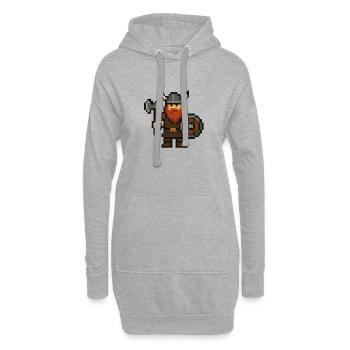 Viking Pixel - Sweat-shirt à capuche long Femme - gris chiné - Devant