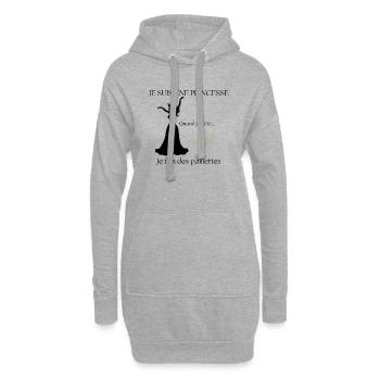 Wenn ich furze, mache ich Glitzer - Hoodie-Kleid - Grau meliert - Vorne