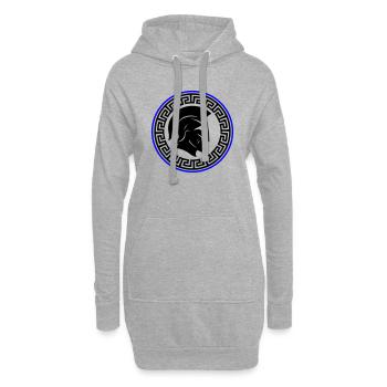 Icône du casque Spartan - Sweat-shirt à capuche long Femme - gris chiné - Devant