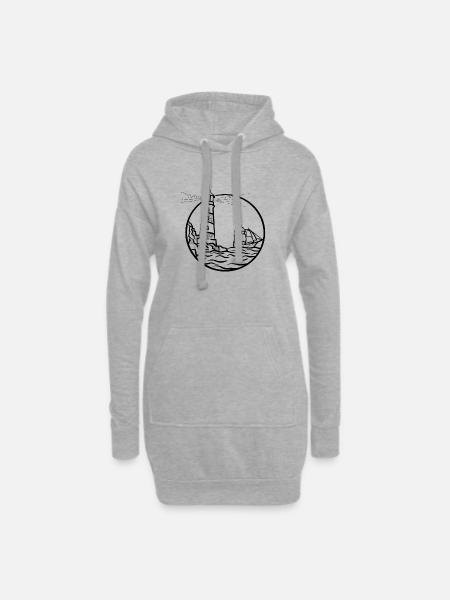 Leuchtturm Schiff - Hoodie-Kleid - Grau meliert